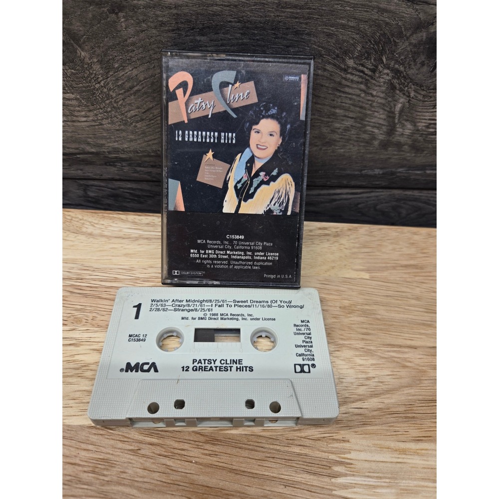 Patsy Cline 12 Greatest Hits Cassette Tape MCA MCAC 12 C153849 Classic Country